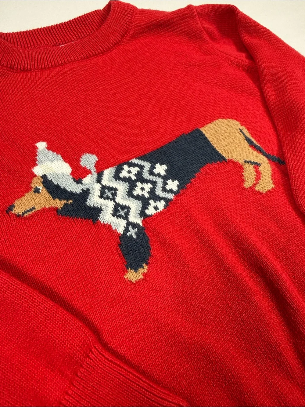 GAP Toddler Dachshund Christmas Sweater 4 Holiday Fair Isle Dog Cottagecore Cute